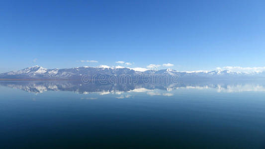 美丽的全景，普雷斯帕湖，马其顿