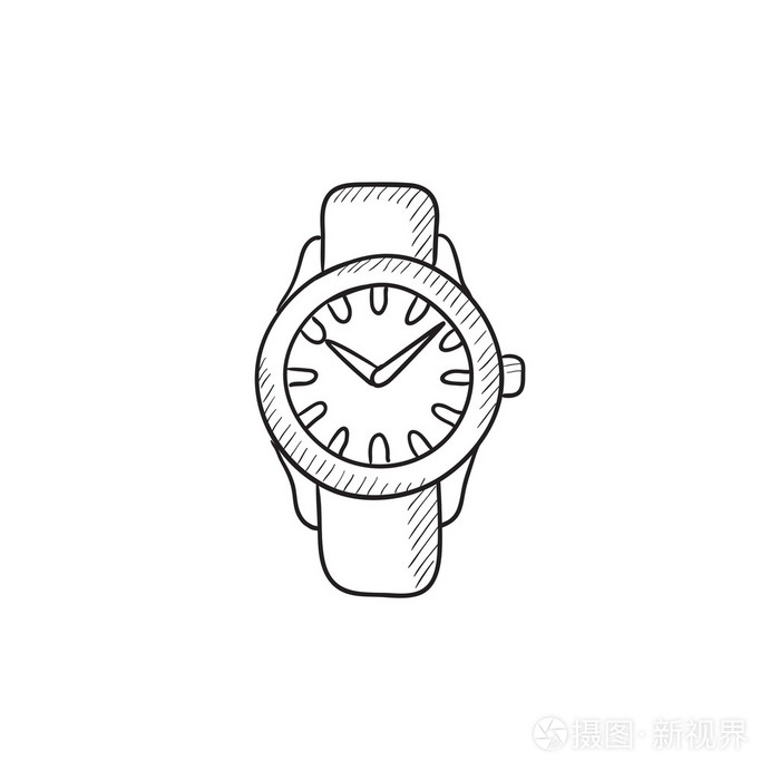 手腕上的手表素描图标