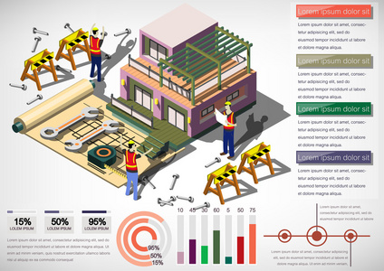 信息图形的房子结构概念的插图图片