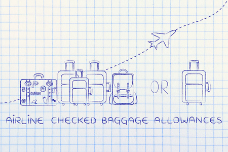 航空公司托运行李津贴的概念图片