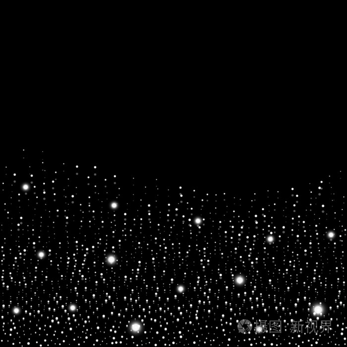 创意概念向量集的发光光效果孤立在黑色背景上闪烁着星星阵阵.
