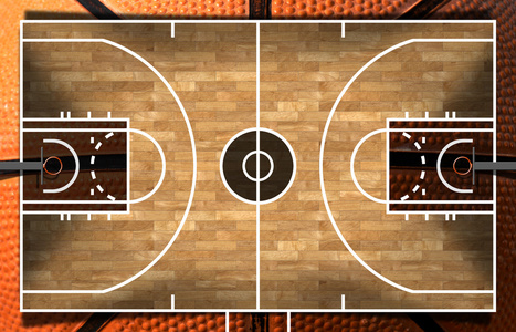 实木复合地板木篮球场图片