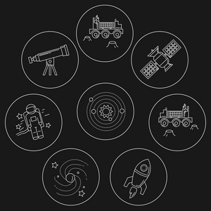 向量集的空间和天文学的图标图片