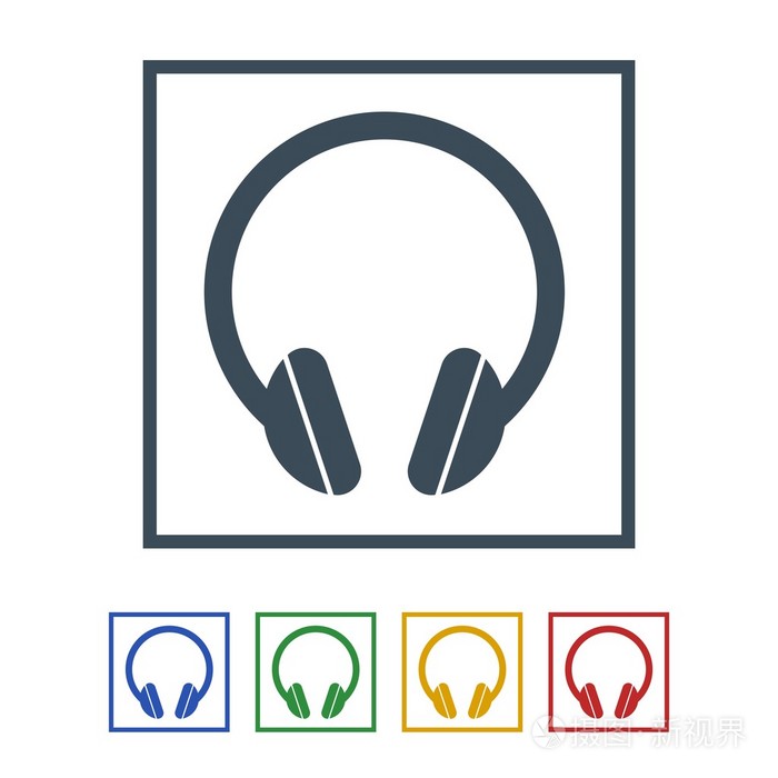 耳机图标孤立白backgroundvector图图标