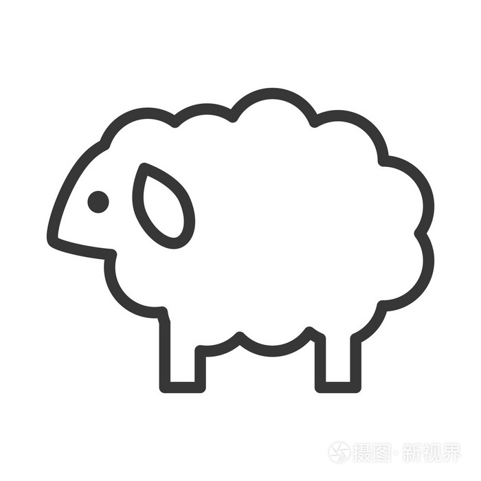 羊的图标.可爱的动物设计.矢量图形