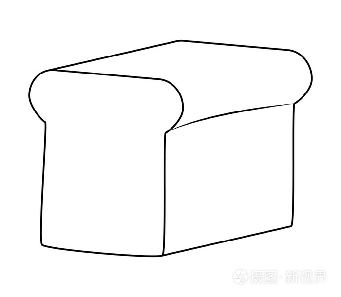 吐司面包矢量符号图标设计.孤立在白色背景上的插图