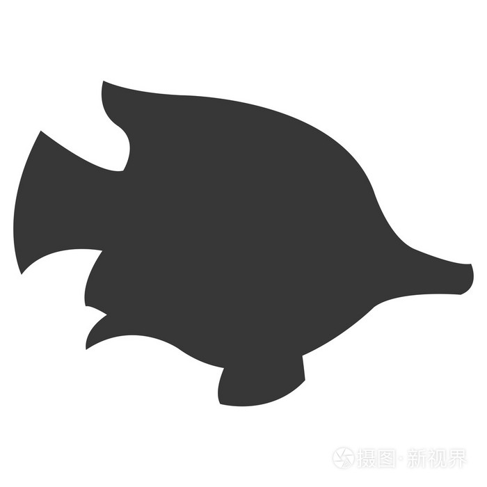 热带小鱼的剪影图标