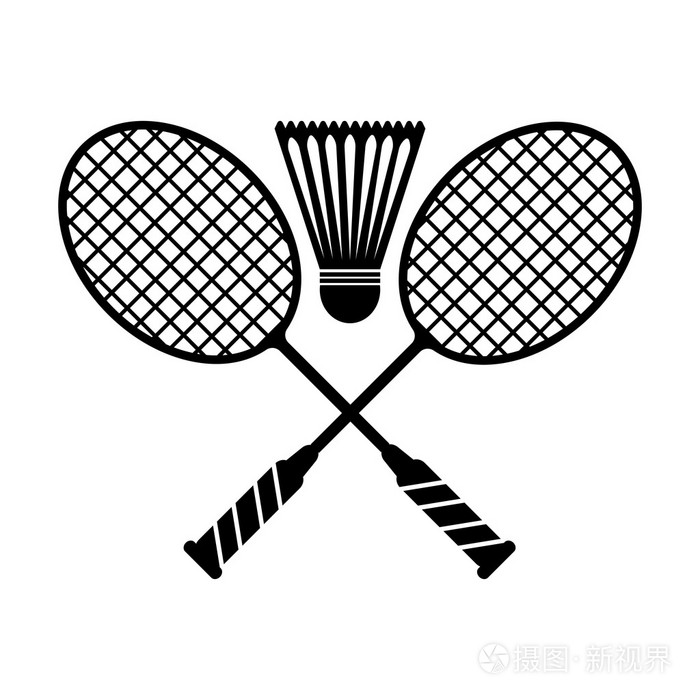 羽毛球图标.白色背景上的黑色图标