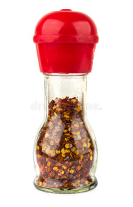 玻璃瓶里的干红辣椒