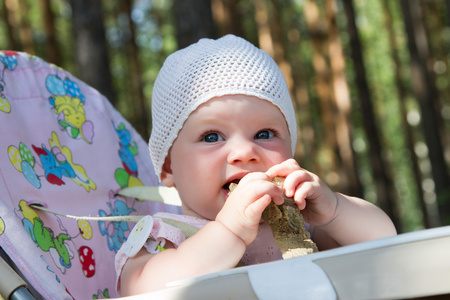 一次野餐吃肉的小宝贝图片