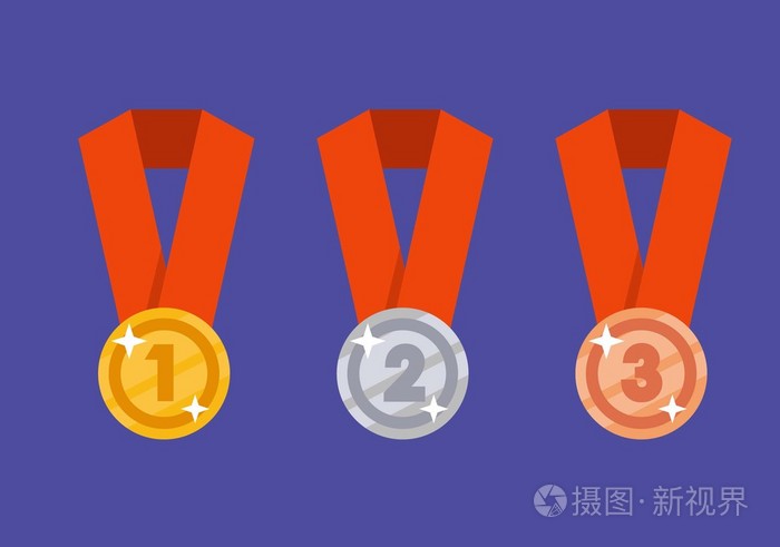 铜牌.金牌图平.一套奖牌.向量集插画-正版商用图片1ou5l6-摄图新视界