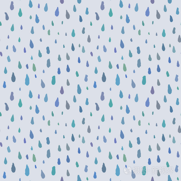 可爱的无缝花纹与雨滴插画-正版商用图片1ouhv4-摄图新视界