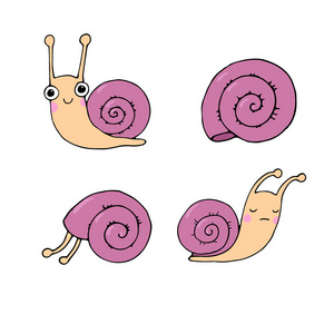 一套可爱的小蜗牛图片