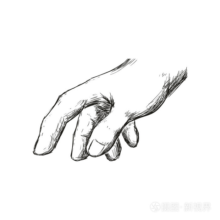 手势手指图标.设计素描的手.矢量图形