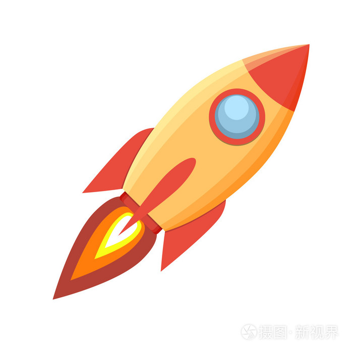 火箭在白色背景上的图标
