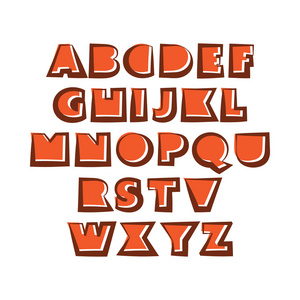 现代橙色彩色的字体集的设计图片