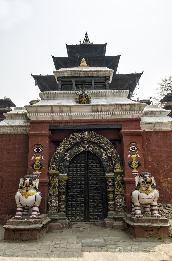 尼泊尔加德满都哈努曼杜卡杜巴尔广场的塔勒朱神庙.