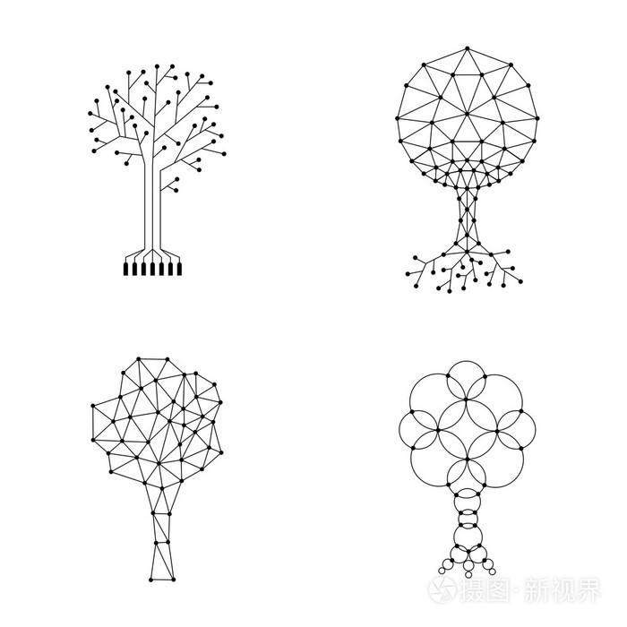 向量组的树木由点组成连接