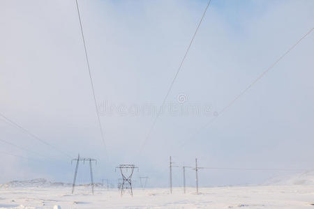 冬季电力线路