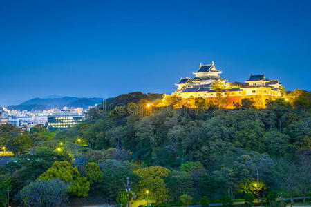 暮光 宫殿 场景 公园 摩天大楼 城堡 日本 傍晚 关西