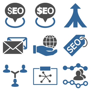 Seo 平面矢量图标插画