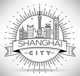 上海城市天际线与版式设计图片