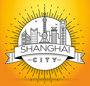 上海城市天际线与版式设计图片