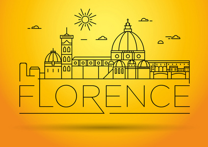 佛罗伦萨城市天际线与版式设计图片