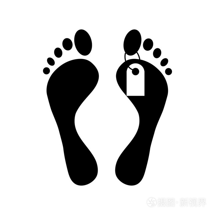 人类的脚脚趾标记图标简约风格