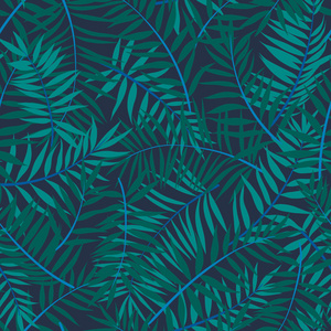 矢量无缝的热带植物花纹图片