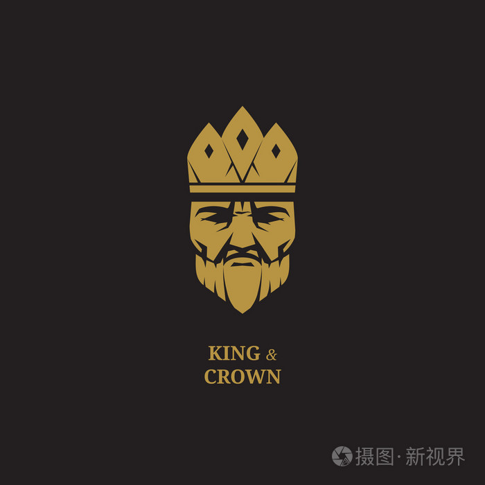 国王标志皇家标志豪华标志国王脸标志国王和克罗