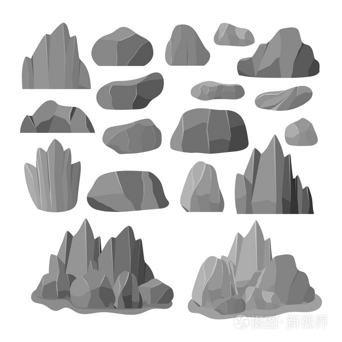 石头和石头矢量图标插画-正版商用图片1pk5dc-摄图新