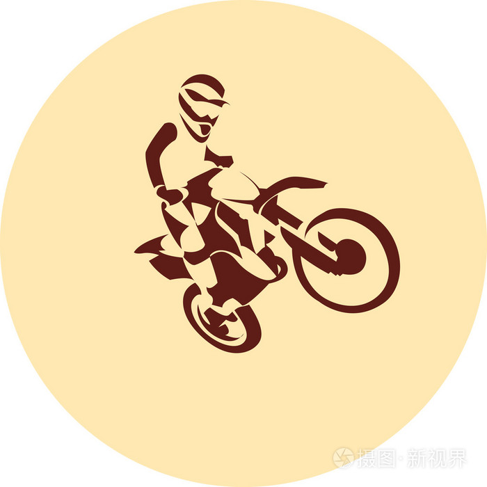 摄图新视界 插画 标志,符号 摩托车越野耐力赛赛车.