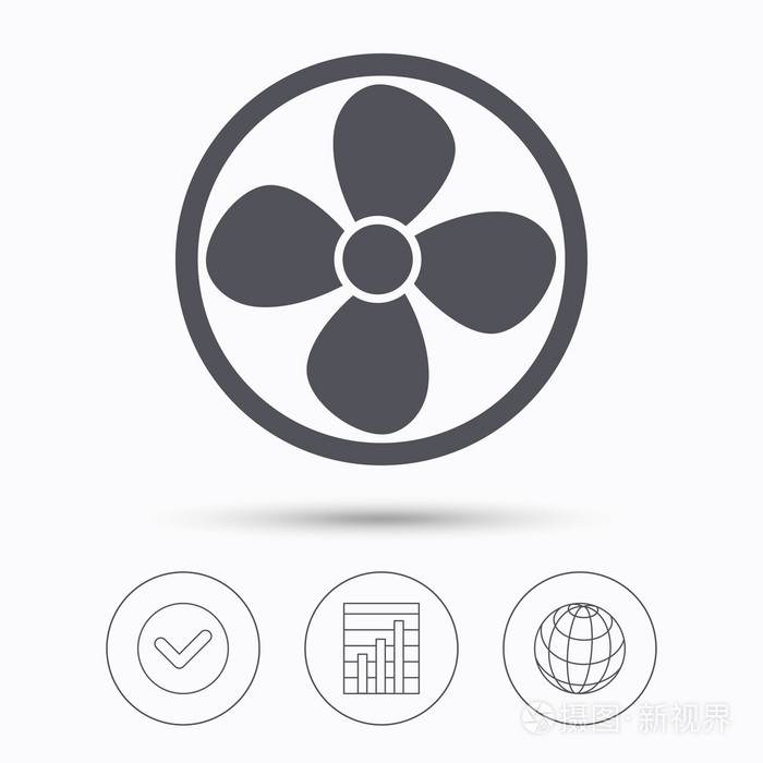 通风的图标.空气呼吸器或风扇标志