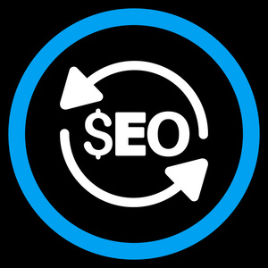 更新 Seo 扁圆形的矢量图标插画