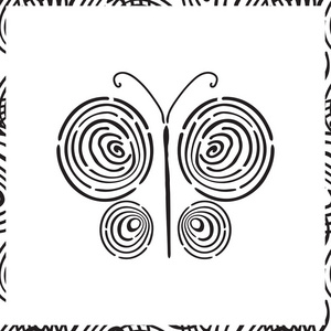 指纹的手绘制的蝴蝶图片