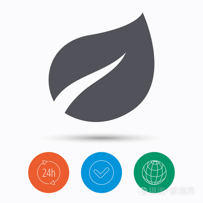 叶图标新鲜的有机产品标志