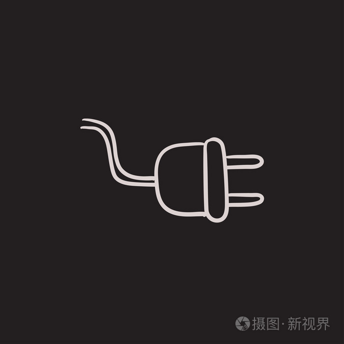 插头素描图标