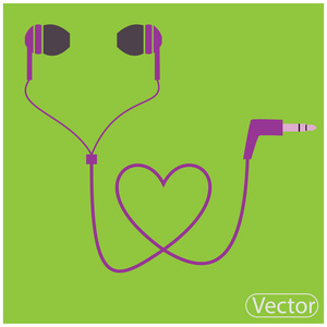 耳机导线形式的心图片