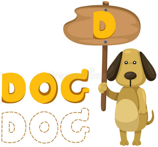 动物字母表d与狗