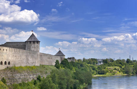 位于俄罗斯和爱沙尼亚边境的伊万戈罗德要塞