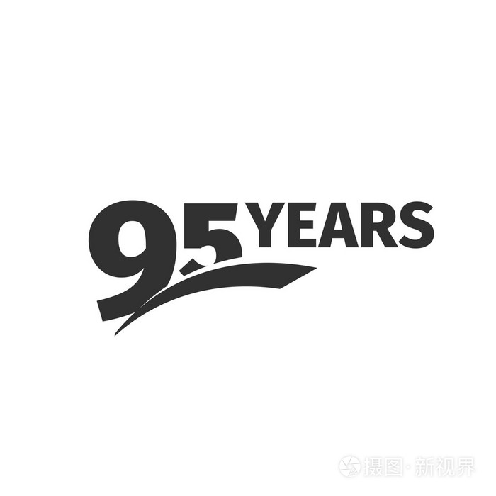 95 的数字标识.九十五年禧庆典图标.九十五岁生日会徽.矢量周年插画