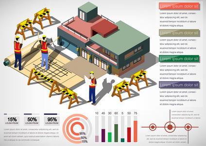 信息图形的房子结构概念的插图图片