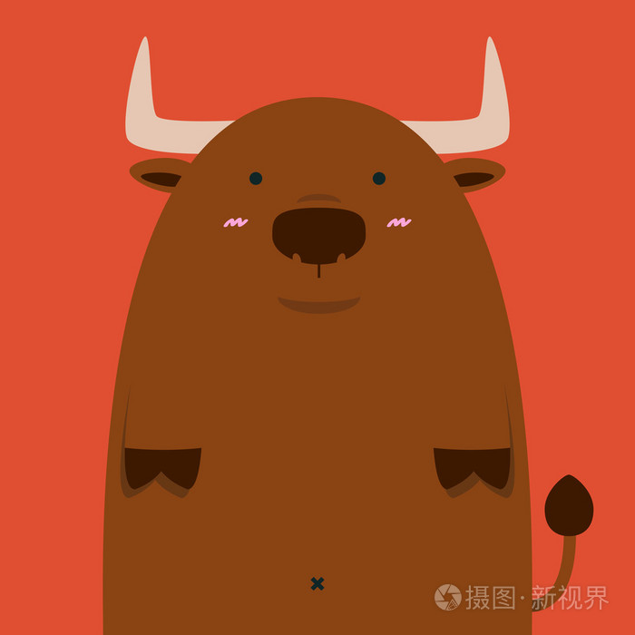 可爱胖大西班牙公牛