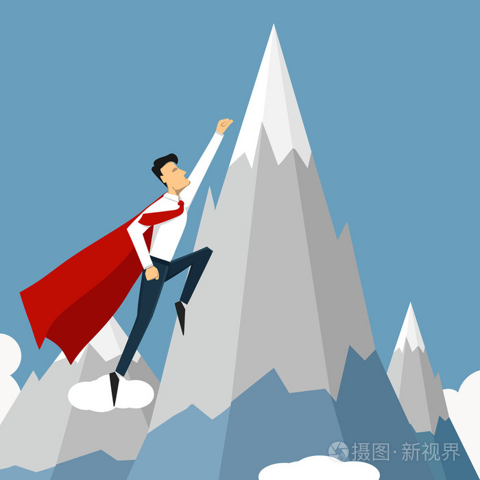 向量的概念图。超级领袖和超人的插图