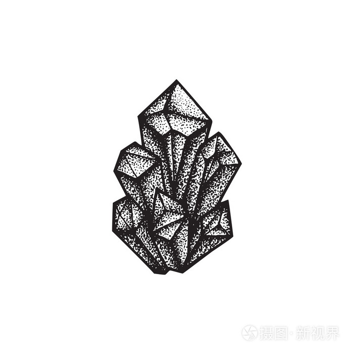 矢量手绘晶体它制作图案