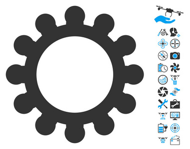 直升机工具奖金与齿轮图标图片