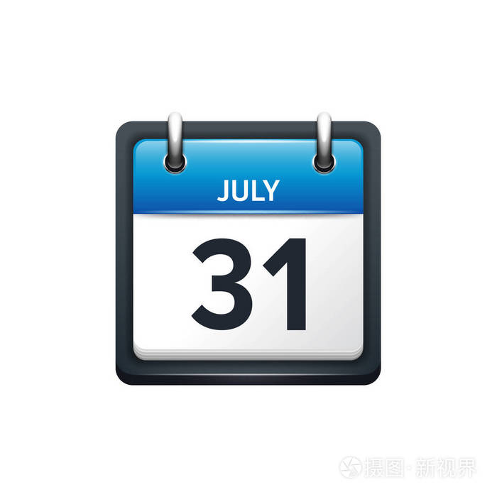 日历图标.矢量图,平面样式.月份和日期.
