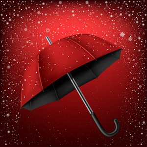 伞和红雪的背景图片