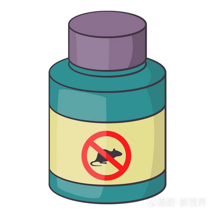 杀鼠剂图标,卡通风格